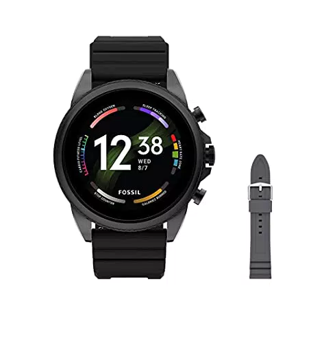 Fossil Smartwatch Gen 6  da Uomo in Acciaio Nero con Cinturino in Silicone Nero, S221306
