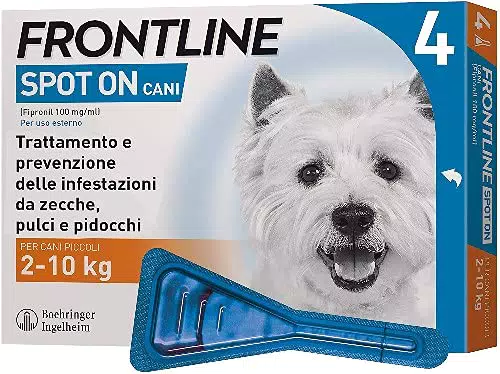 FRONTLINE Spot On, 4 Pipette, Cane Taglia S, Antiparassitario per Cani e Cuccioli di Lunga Durata