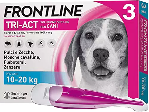 FRONTLINE Triact, 3 Pipette, Cane M, Antiparassitario per Cani e Cuccioli di Lunga Durata