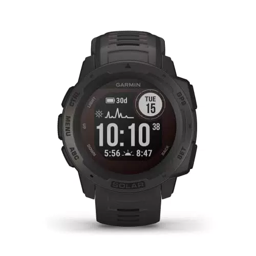 Garmin Instinct Solar Smartwatch GPS impermeabile, Funzione ricarica solare, funzioni sportive&fitness, Misurazione polso e notifiche smartphone