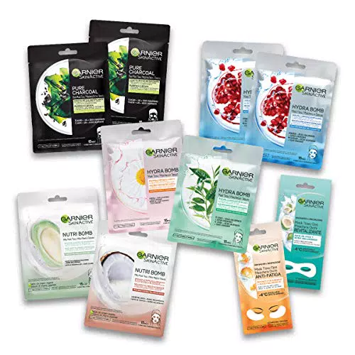 Garnier Maschera in Tessuto HydraBomb, 10 Maschere in Tessuto