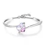 GEORGE · SMITH Love Story Bracciale da donna con braccialetti in argento e cristallo viola per donna - Regalo di Natale per anniversario di compleanno per moglie donna