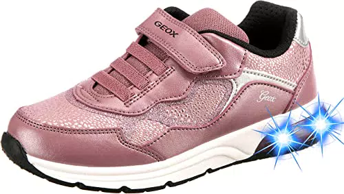 Geox J Spaceclub Girl Cneakers Bambine e ragazze, Rosa/Argento