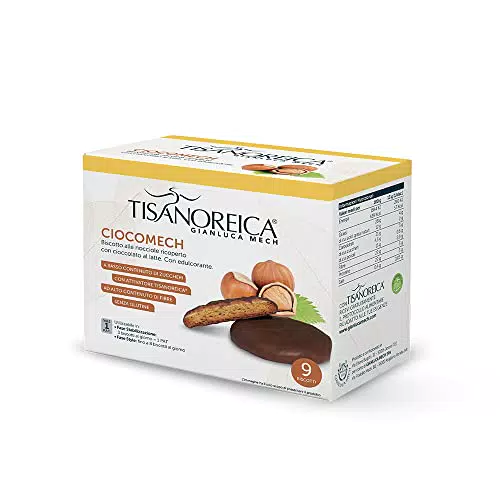 Gianluca Mech - Ciocomech, Biscotti Energetici Gluten Free al Gusto Nocciola e Cioccolato al Latte - 9 Cookies
