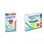 Giotto 220600, Gio Mega-Tri Astuccio 12 Maxi Pastelloni Colorati & 454000 Turbo Pennarelli