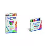 Giotto 220600, Gio Mega-Tri Astuccio 12 Maxi Pastelloni Colorati & Pastelli A Cera Maxi In Astuccio Da 12 Colori