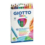 Giotto 220600 Gio Mega-Tri Astuccio 12 Maxi Pastelloni Coloratiulticolore
