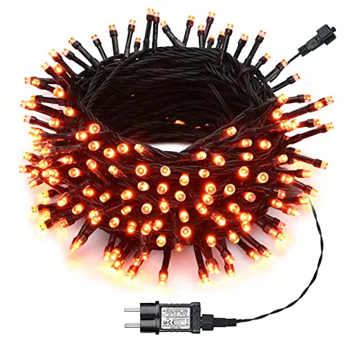 Halloween Luci Arancia - NEXVIN 25M 200LED Catena Luminosa con 8 Modalità
