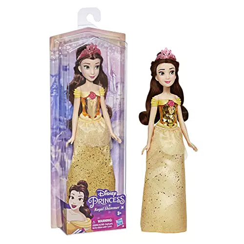 Disney Princess Royal Shimmer - Bambola di Belle con Gonna e Accessori