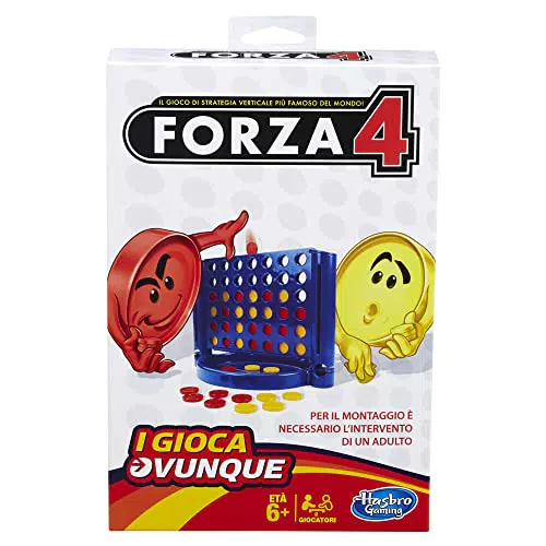 Hasbro Gaming, Forza 4, Gioco di Carte, Edizione da Viaggio