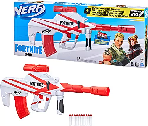 Hasbro Nerf Fortnite - B-AR, Blaster motorizzato con Caricatore da 10 dardi e Involucro Converge di Fortnite