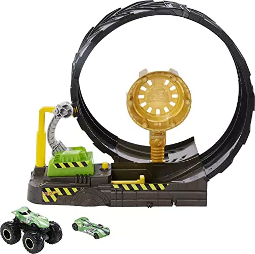 Hot Wheels, Playset Sfida nel Loop Monster Truck, Truck e Macchinina
