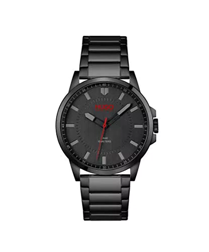 Hugo Orologio Analogico al Quarzo da Uomo con Cinturino in Acciaio Inossidabile Nero - 1530187