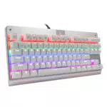 HUO JI Z-77 Tastiera meccanica da gioco, retroilluminazione a LED multicolore con interruttori marroni