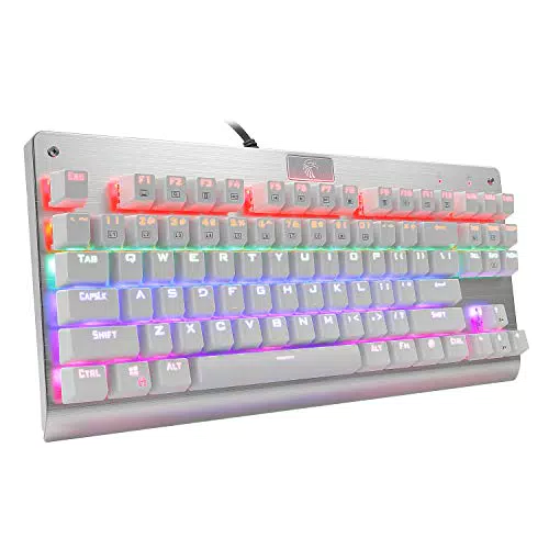 HUO JI Z-77 Tastiera meccanica da gioco, retroilluminazione a LED multicolore con interruttori marroni