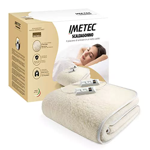 Imetec Scaldasonno matrimoniale 150x160 cm, 50% Lana e merino