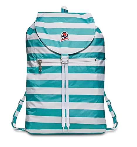 Invicta Zaino - MINISAC NEXT, Turchese - Richiudibile e Tascabile - Viaggio & Tempo Libero - Zainetto Uomo/Donna a Righe - ICONA - PACKABLE