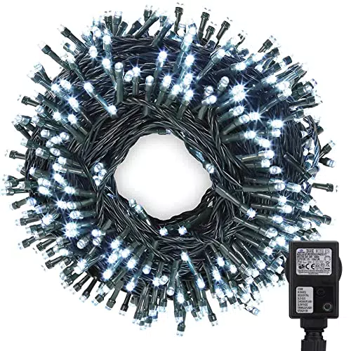 iShabao Luci Natale Esterno 20M 200 LED Luci Albero di Natale Catena Luminose Bianco Luci Natalizie da Esterno ed Interno Ideale per Addobbi Albero di Natale Balcone Giardino