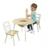KidKraft 27027 Set Tavolo Rotondo con 2 Sedie in Legnoobili per Camera da Letto e Sala Giochi per Bambini