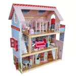 KidKraft 65054 Casa delle Bambole in Legno Chelsea Doll Cottage per Bambole di 12 cm con 17 Accessori Inclusi e 3 Livelli di Gioco