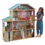 KidKraft 65252 Casa delle Bambole In Legno Majestic Mansion Per Bambole di 30 Cm con 34 Accessori Inclusi e 4 Livelli di Gioco