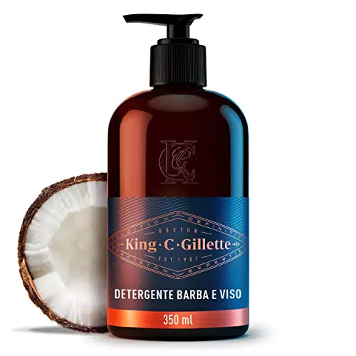 King C. Gillette Detergente Viso Uomo e Detergente Barba per Rasatura Uomo