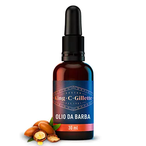King C. Gillette Olio Barba per Rasatura Uomo, Confezione da 30 ml
