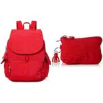 Kipling City Pack S, Backpacks Donna, Red Rouge, 19x27x33.5 cm+Pouches/Cases - Custodia da donna Red Rouge