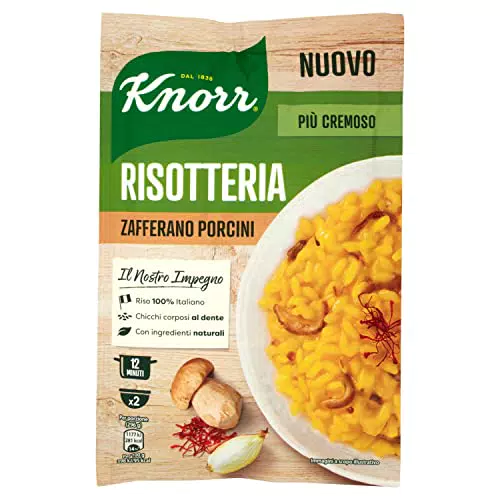 Knorr Risotto con Zafferano e Funghi Porcini, Risotto Pronto con Ingredienti Naturali