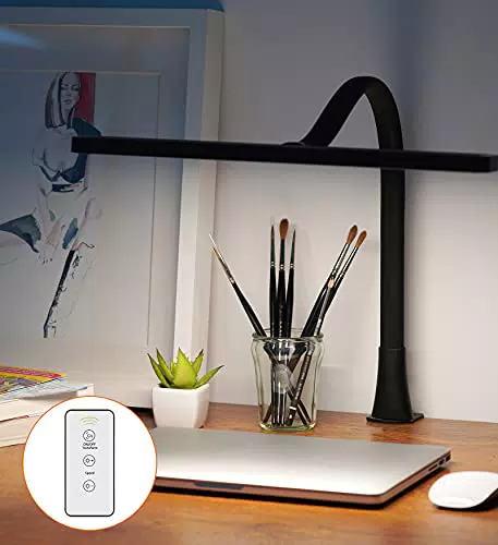 Lampada Led da Scrivania USBuckycow Lampada da Tavolo con Il Telecomando 3 Modalità Colore 10 Livello di Luminositàuce da Scrivania con Morsetto
