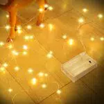 Led Stringa Luci a Batteria, Romwish 12M 120LED Rame filo Ghirlanda Catena Luminose Lucine Fata Luci per Natale Matrimonio Decorative Festa Interno Natalizie letto Camera