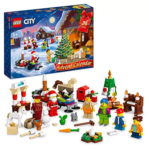 LEGO 60352 City Calendario dell'Avvento 2022, Costruzioni Regalo a Tema Natalizio