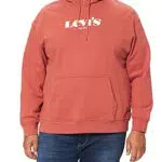Levi's 38479 Felpa con Cappuccio Uomo, Rosso