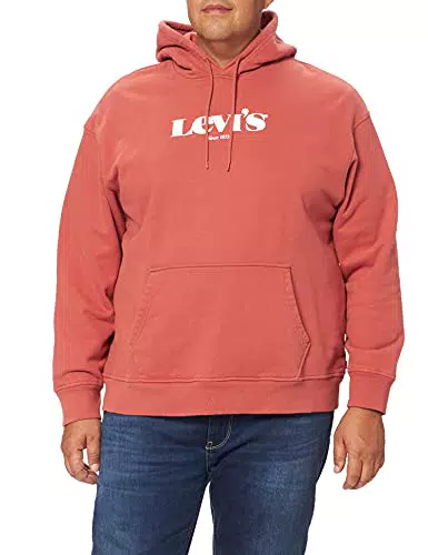 Levi's 38479 Felpa con Cappuccio Uomo, Rosso