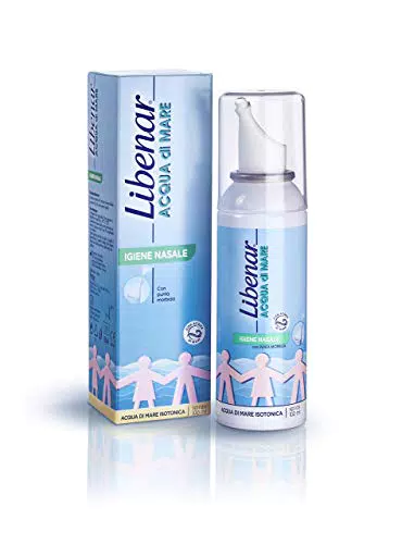 Libenar - Spray per Igiene Nasale, Soluzione Isotonica con Acqua di Mare per Adulti