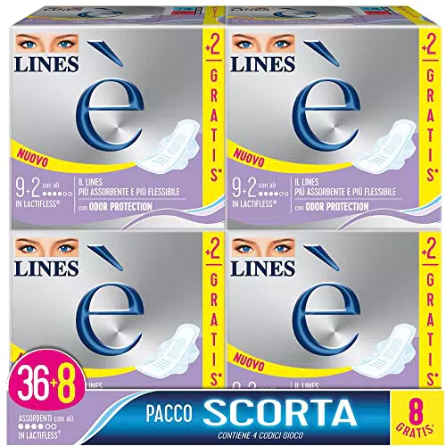 Lines È Giorno con Ali Assorbenti in Lactifless, PACCO SCORTA da 36 pezzi
