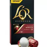 L'Or Capsule Caffè Espresso Barista Intensità 13-100 Capsule in Alluminio - Compatibili con Macchine Nespresso - 10 pacchetti da 10 capsule