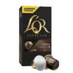 L'Or - Capsule Caffè Espresso Forza - 100 Capsule in Alluminio - Intensità 9 - Compatibili con Macchine Nespresso