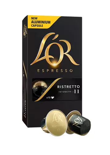L'Or - Capsule Caffè Espresso Ristretto - 100 Capsule in Alluminio - Intensità 11 - Compatibili con Macchine Nespresso - 10 pacchetti da 10 capsule