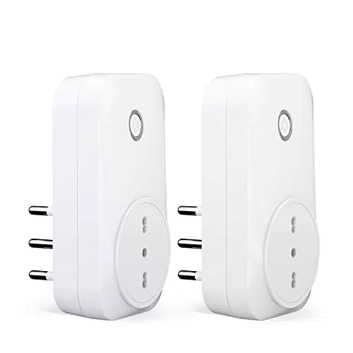 LoraTap 2pz Presa WiFi Italiana Compatibile con Alexa e Google Assistantmart Timer Plug Funzione con App Smart Lifepina 16A