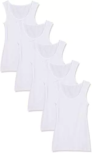 Maglev Essentials Damen Baumwoll-Unterhemd, 5er-Pack T-Shirt