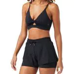 Marchio Amazon - AURIQUE Pantaloncini da Corsa Due Strati Donna