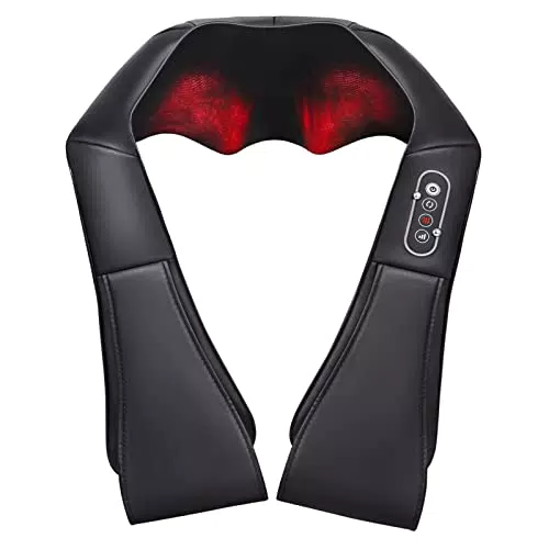 Massaggiatore per Collo e Spalle Shiatsu Elettrico Massaggi per Cervicalechiena con Profondo Massaggio Impastante e Funzione di Riscaldamento per Uso Domestico in Ufficio