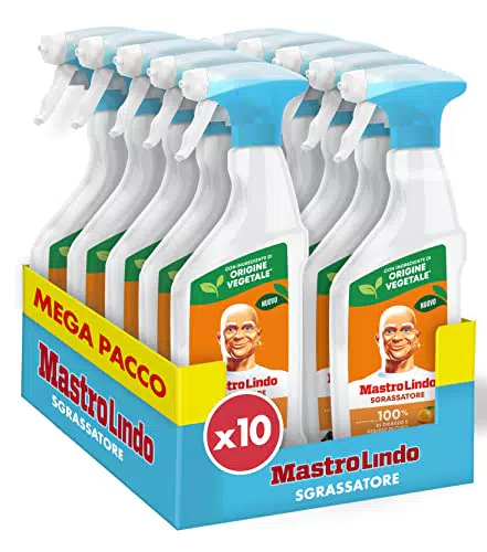 Mastro Lindo Detersivo Sgrassatore Spray Cucina, 10 Confezioni