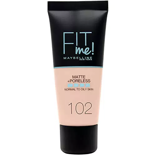 Maybelline New York Fondotinta Fit Me Matte&Poreless, 102 Fair Ivory