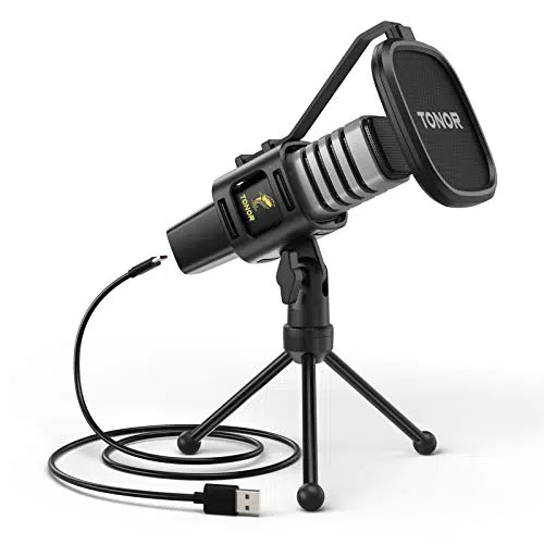 Microfono USB, TONOR Cardioide Condensatore Computer PC Mic con Supporto per Treppiede