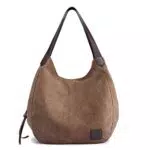 MINGZE Borsa Donna Tracolla, Borse Mano a Spalla in Tela Borsetta Multifunzione Sacchetto Grande Borsa Shopping per Lavoro Viaggio