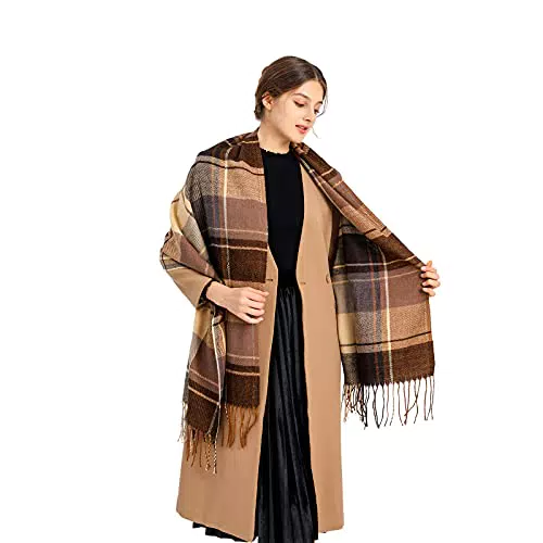 Miss Lulu Sciarpa Donna Inverno scialle Girl grandi Poncho Invernale Tartan Wrap per Donna