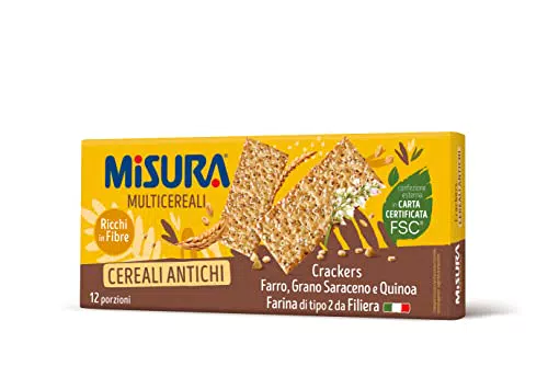 Misura Crackers ai Cereali Multigrain - Farro, Grano Saraceno e Quinoa - Confezione da 350 grammi