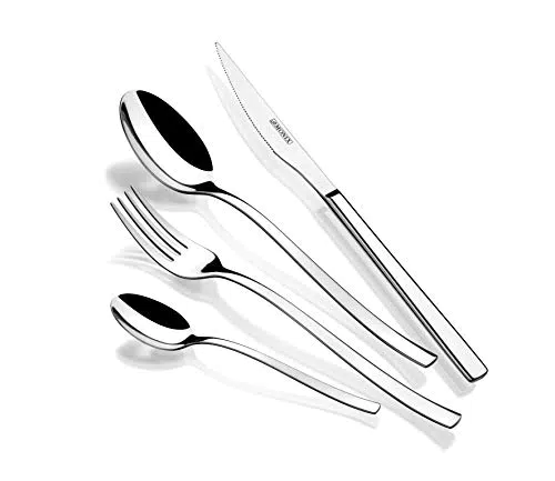 Monix Génova - Set di posate da 24 pezzi con coltello da bistecca